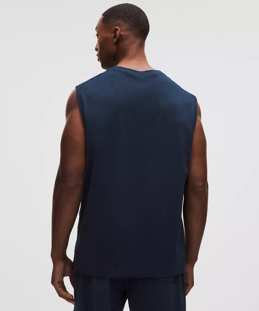 Débardeur sans manches en jersey doux et mesh — True Navy, view 2