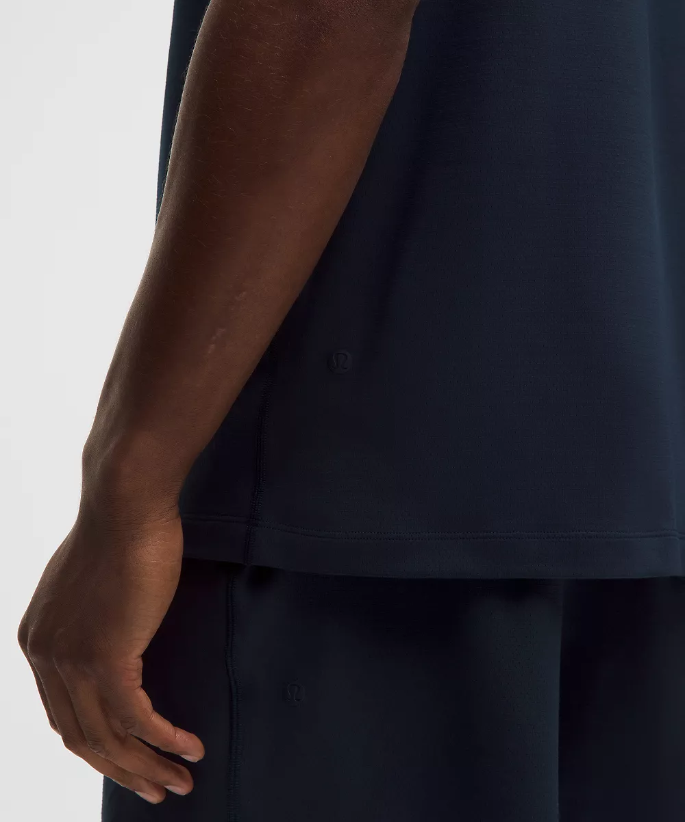 Débardeur sans manches en jersey doux et mesh — True Navy, view 5