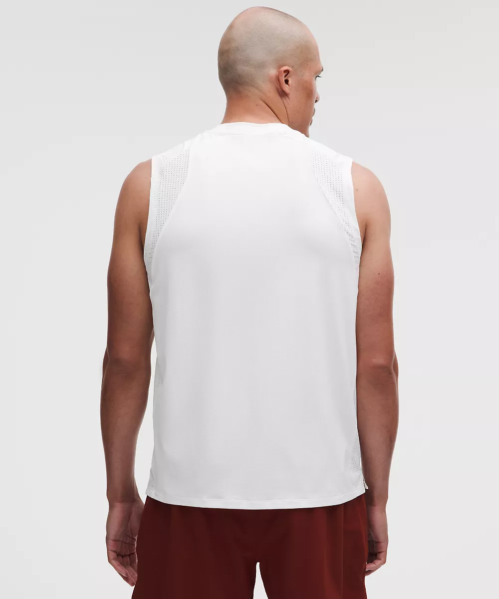 Chemise de tennis sans manches à panneaux en mesh — White, view 3