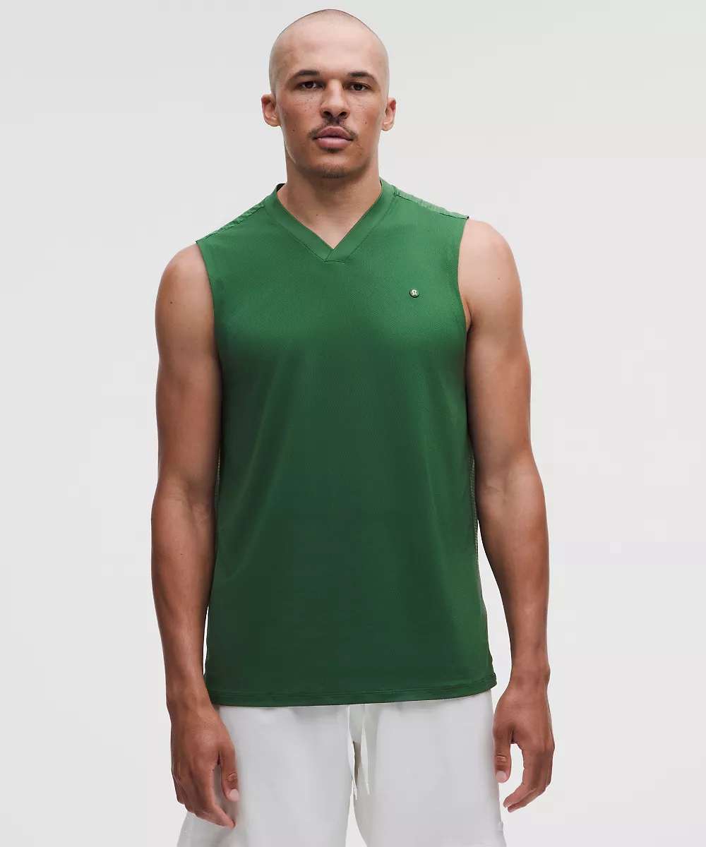 Chemise de tennis sans manches à panneaux en mesh — Green Cove, view 1