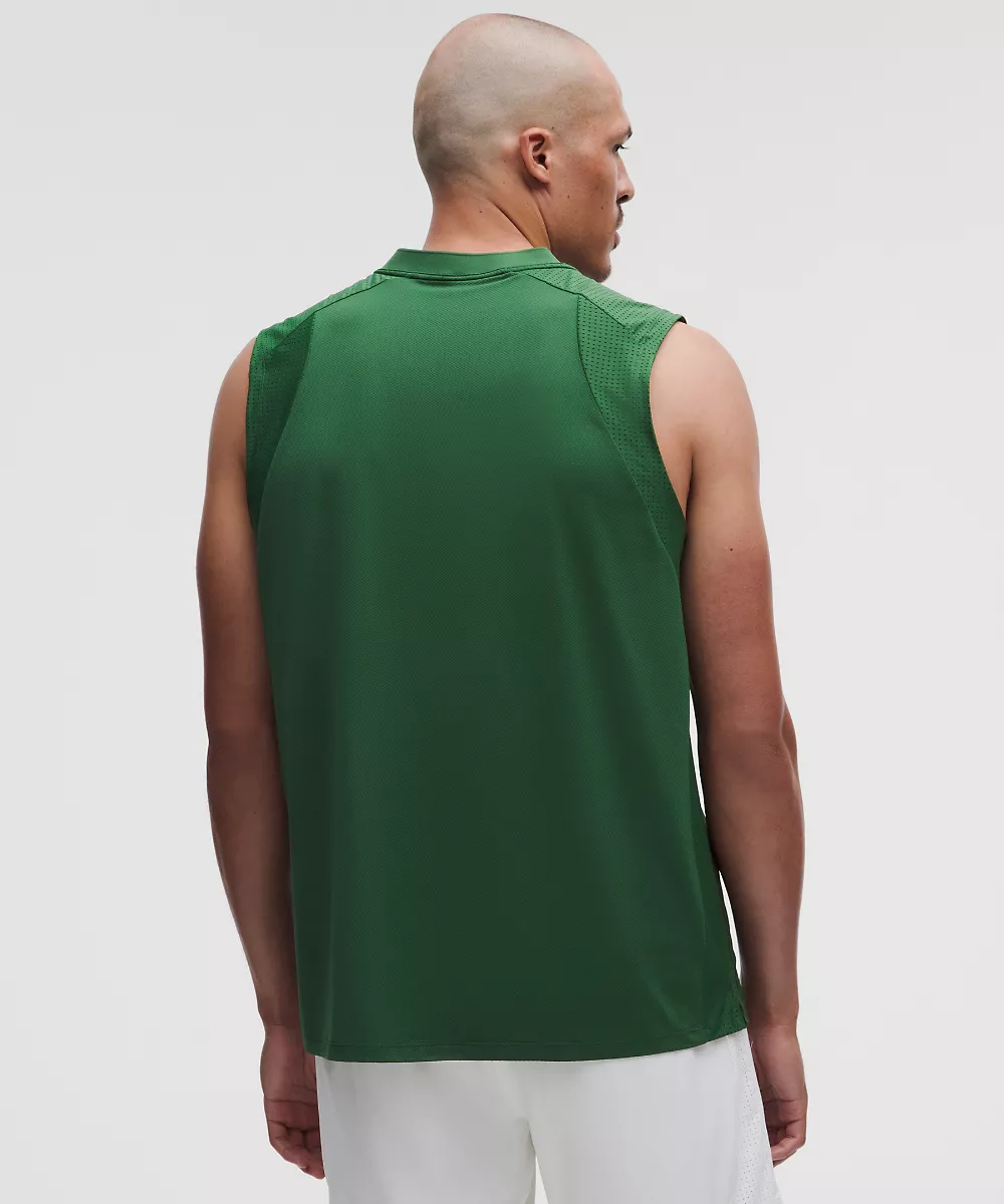 Chemise de tennis sans manches à panneaux en mesh — Green Cove, view 3