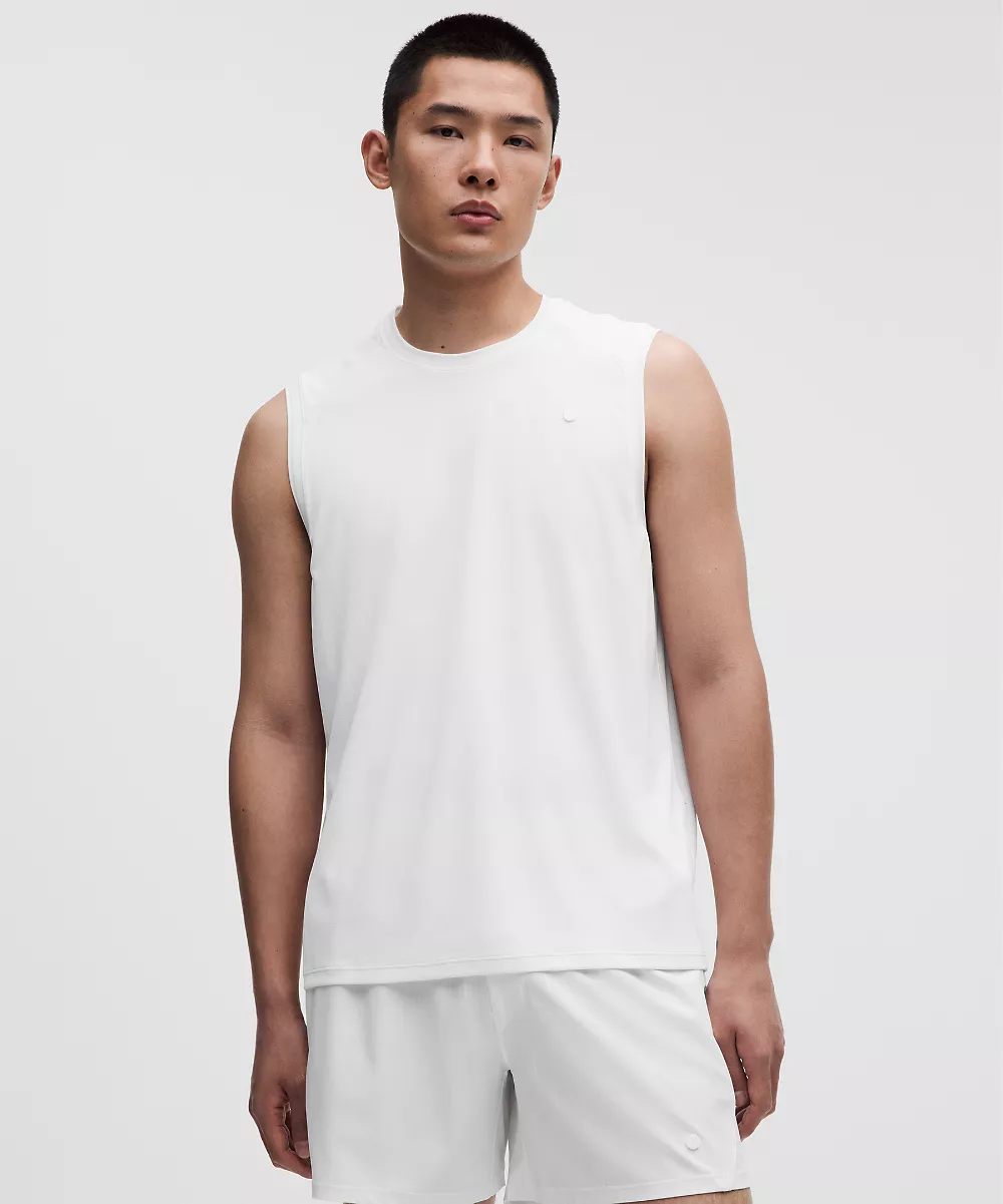 Débardeur de tennis en mesh texturé — White/White, view 1
