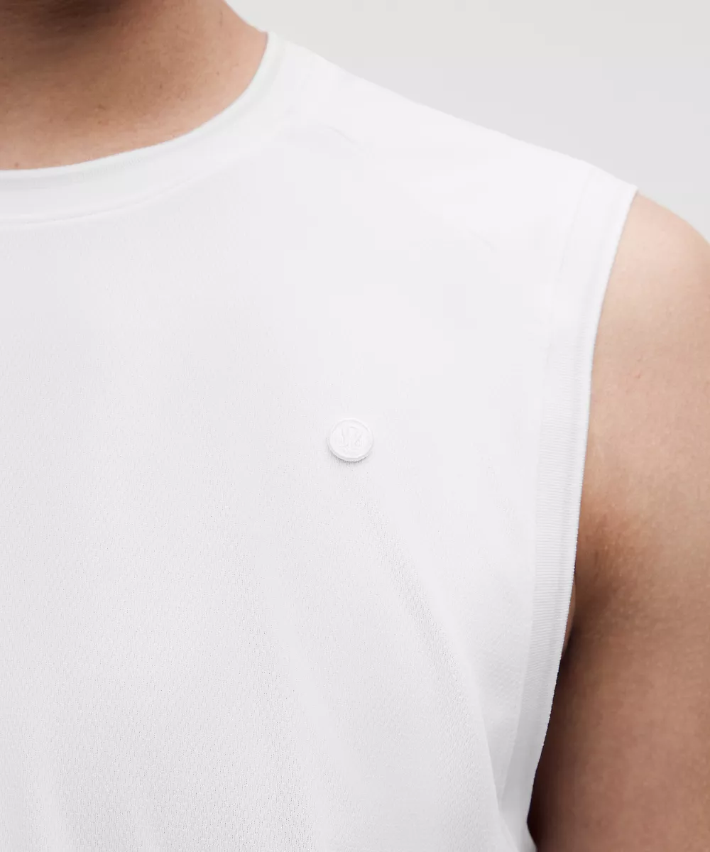 Débardeur de tennis en mesh texturé — White/White, view 5