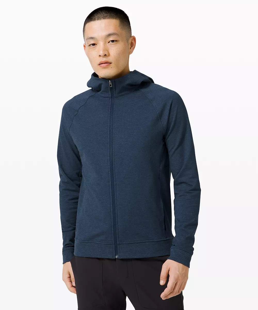 Sweat à capuche zippé City Sweat — Heathered True Navy, view 1