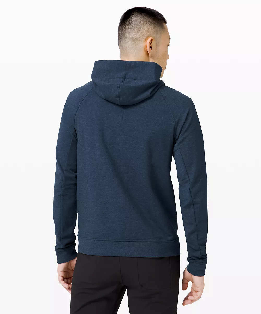 Sweat à capuche zippé City Sweat — Heathered True Navy, view 3