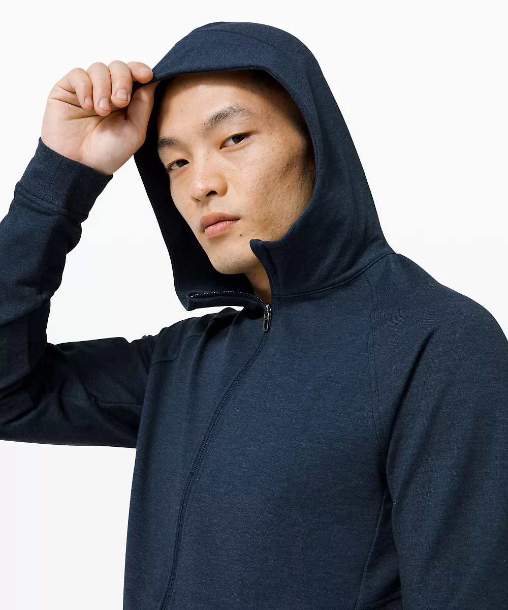 Sweat à capuche zippé City Sweat — Heathered True Navy, view 4