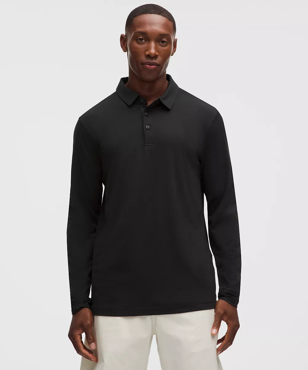 Polo manches longues Evolution — Black, view 1