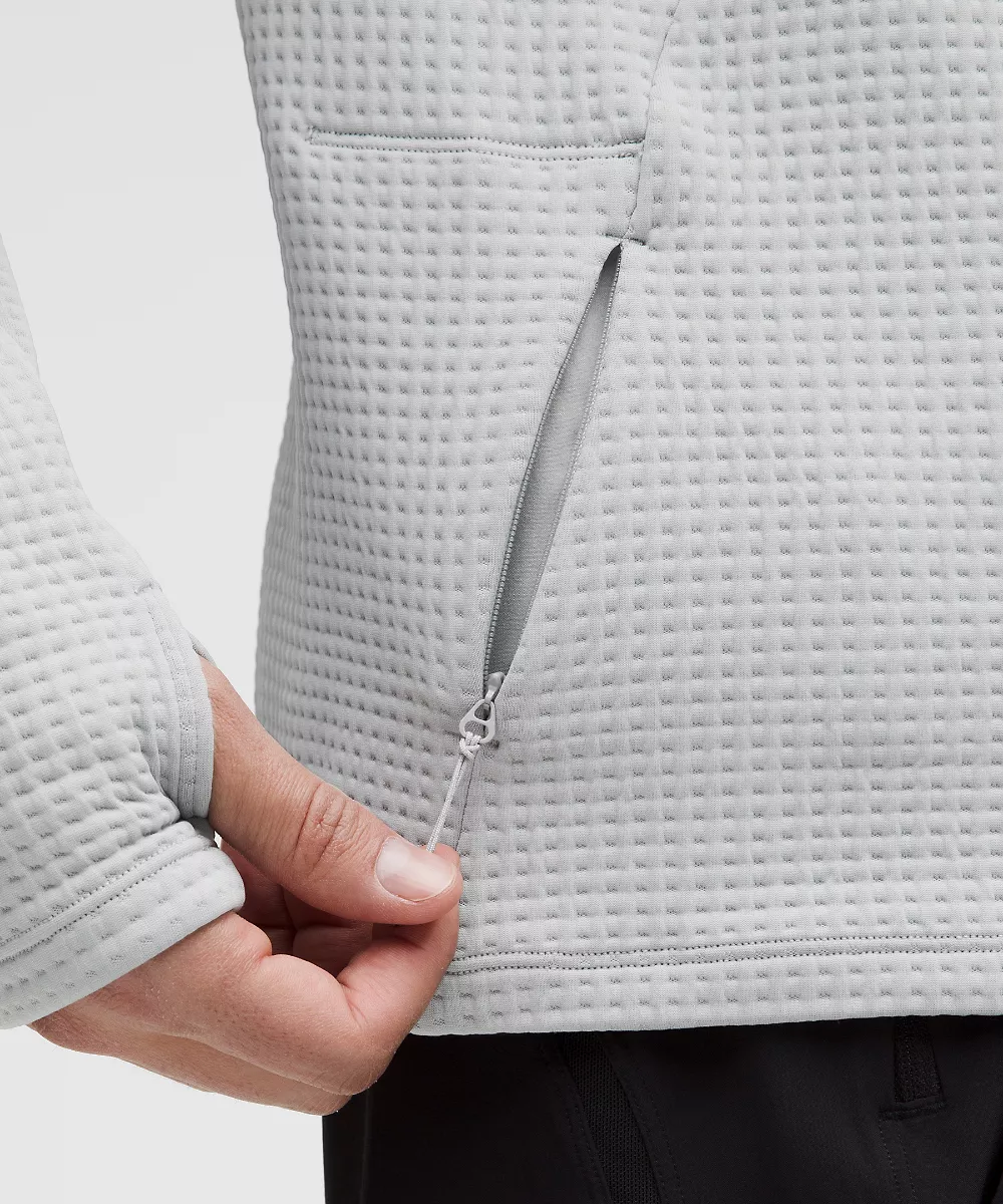 Demi-zip maille gaufrée — Silver Drop, view 5