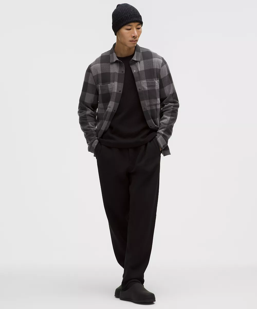 Surchemise en maille douce — Check Plaid Black Heathered Graphite Grey, view 2