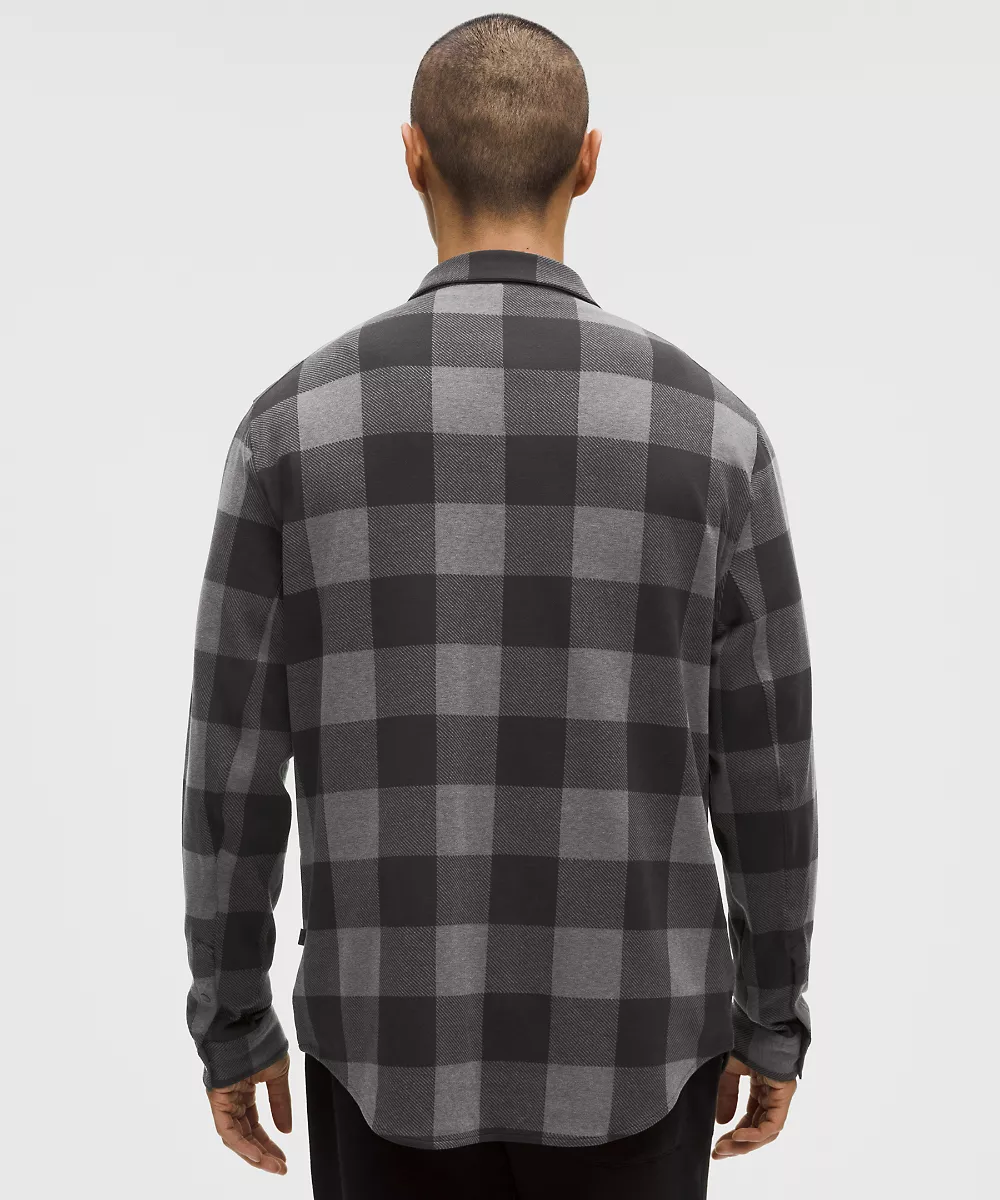 Surchemise en maille douce — Check Plaid Black Heathered Graphite Grey, view 3