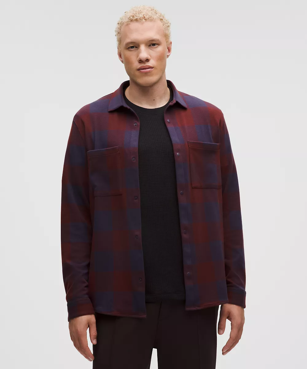 Surchemise en maille douce — Check Plaid Rockwood Atmospheric Purple, view 1
