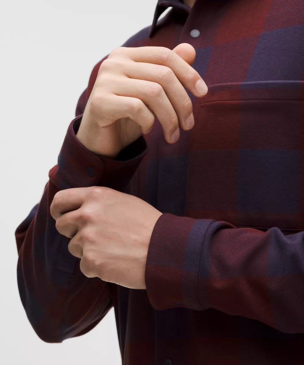 Surchemise en maille douce — Check Plaid Rockwood Atmospheric Purple, view 5