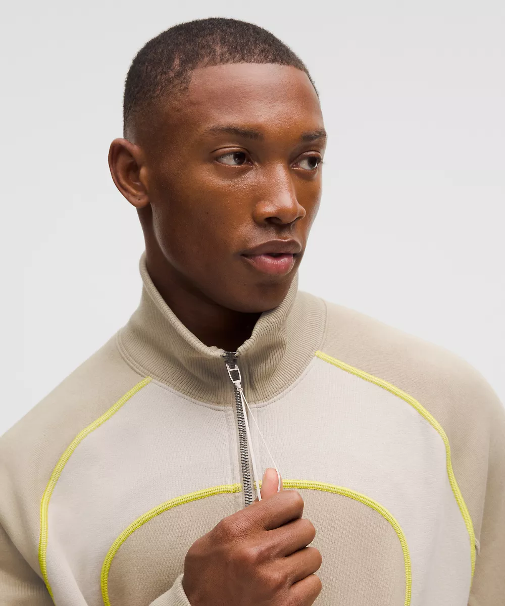 Sweat quart de zip en molleton épais *SLNSH Collection — Sheer Oak/Mojave Tan, view 4