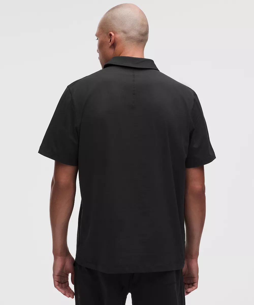 Polo manches courtes en jersey doux — Black, view 3