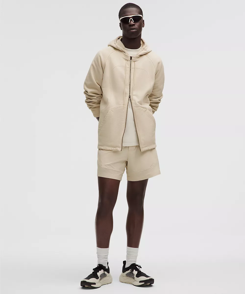 Sweat à capuche zippé intégral à capuche amovible homme *SLNSH Collection — Natural Ivory, view 1
