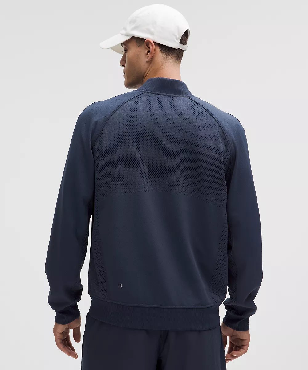 Veste de tennis en mesh tricoté façonné homme — Club Blue, view 3