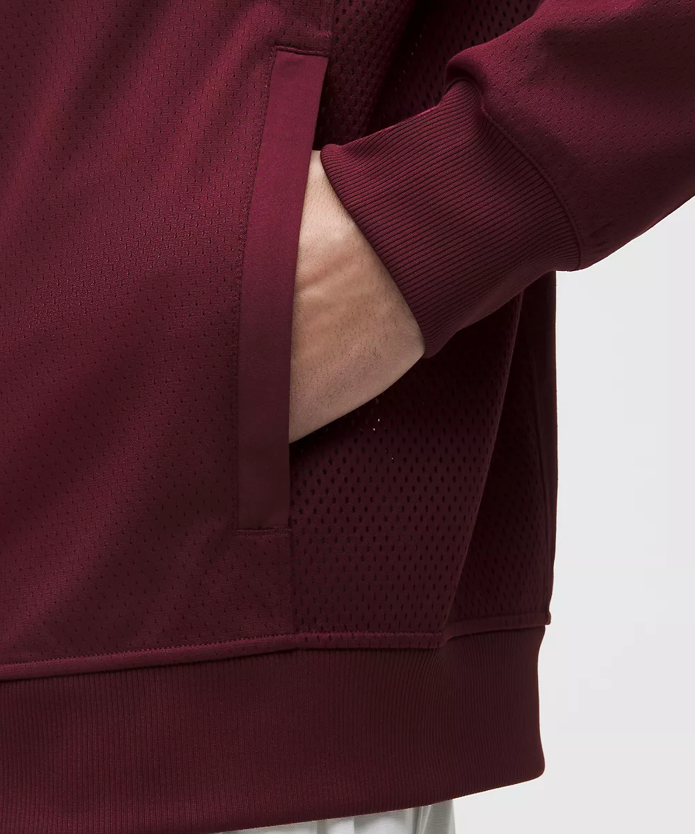 Veste de tennis en mesh tricoté façonné homme — Burgundy Bay, view 5