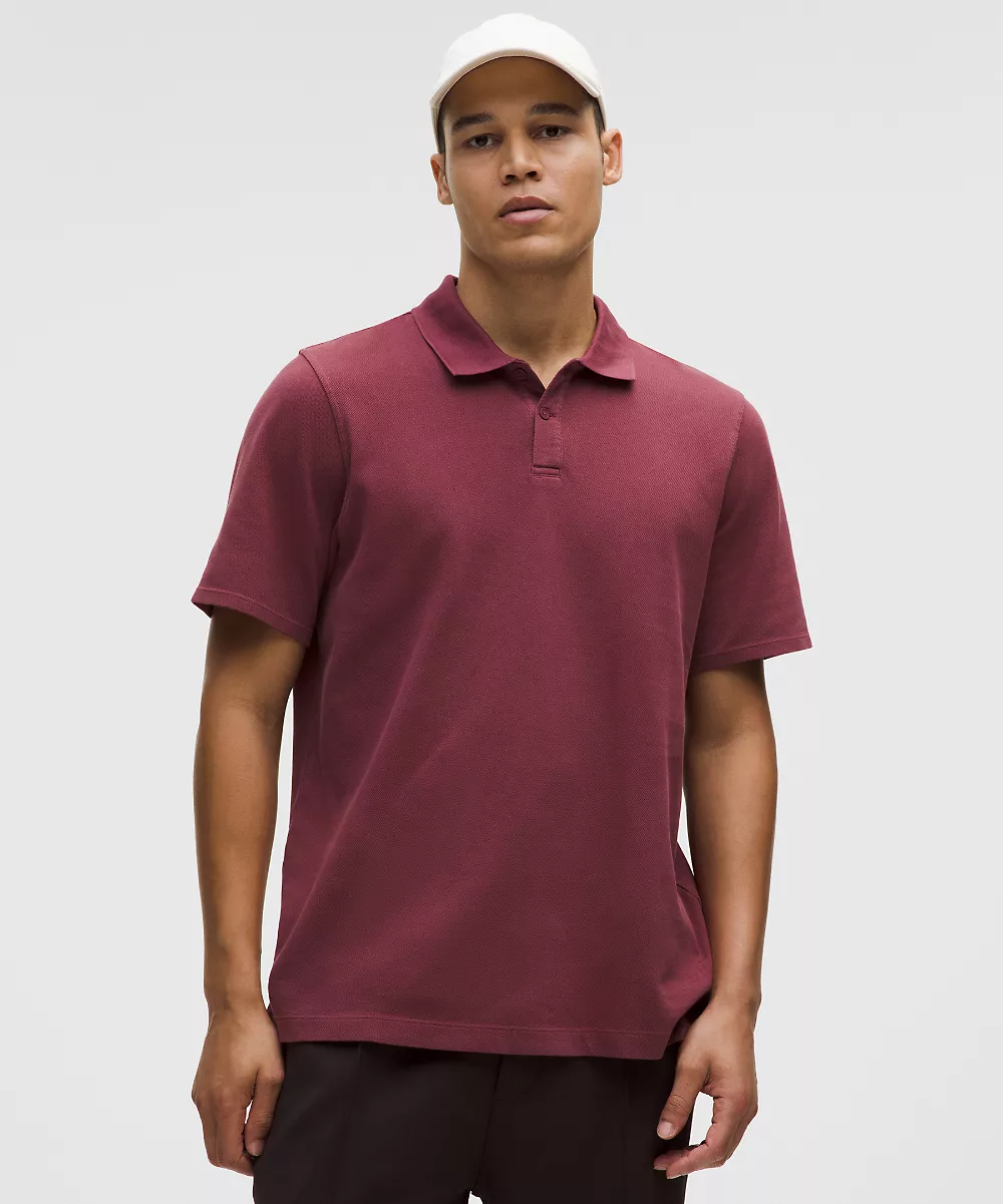Polo manches courtes en piqué de coton — Dilute Wash Rockwood, view 1