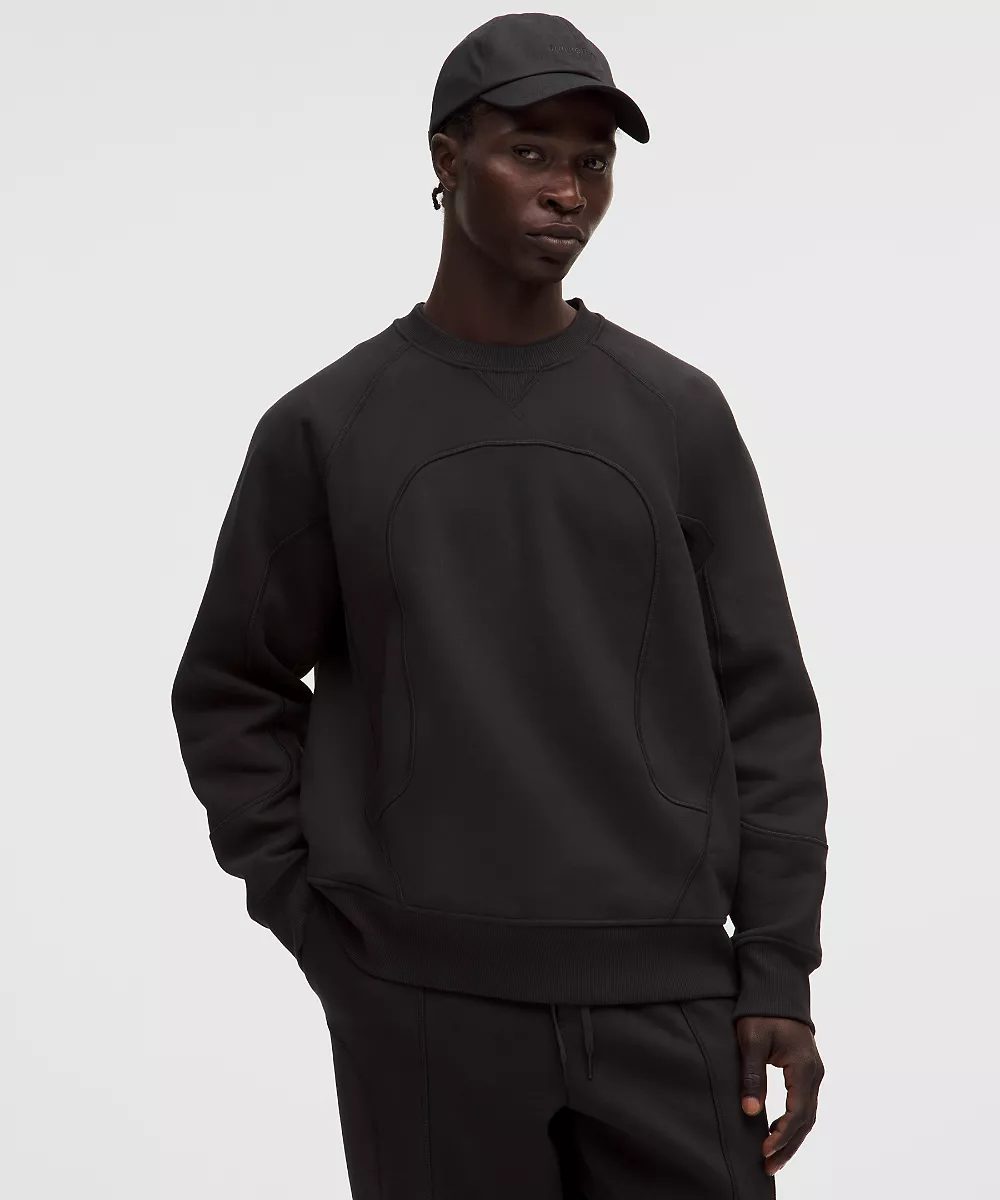 Sweat col rond oversize en polaire de coton *SLNSH Collection — Black, view 1