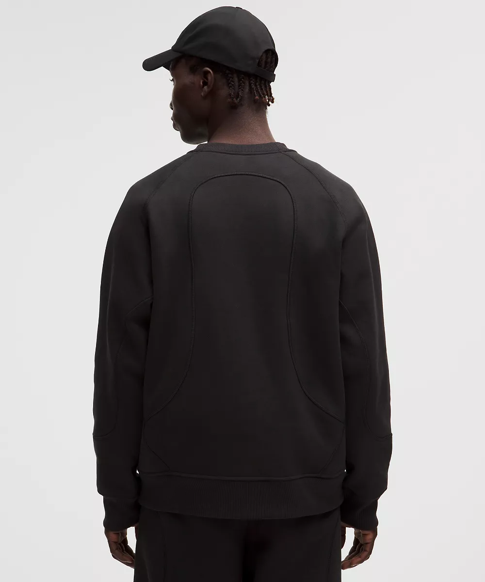 Sweat col rond oversize en polaire de coton *SLNSH Collection — Black, view 3