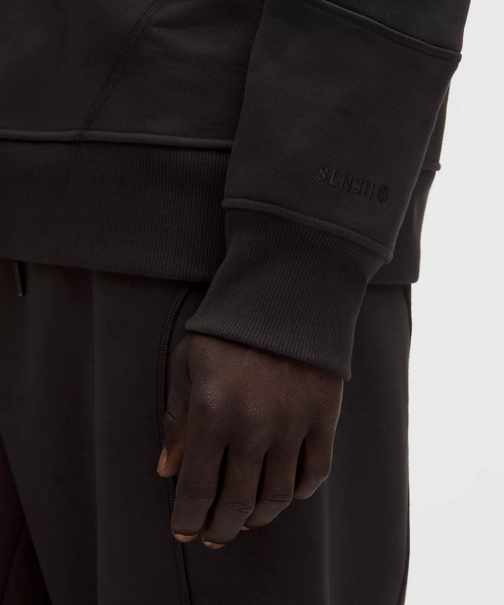 Sweat col rond oversize en polaire de coton *SLNSH Collection — Black, view 5