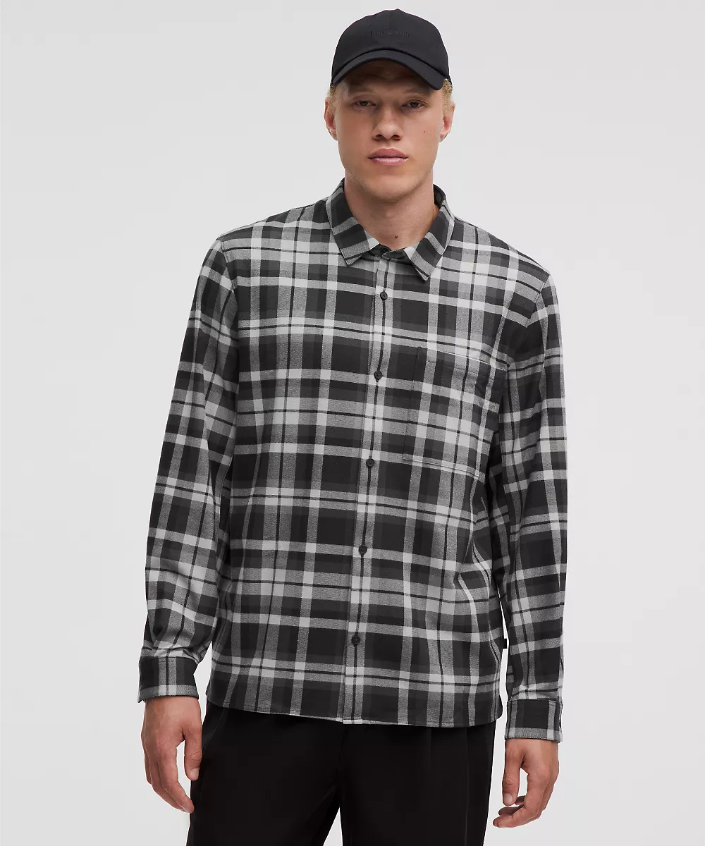 Surchemise tissée brossée — Prospect Plaid Super Dark Misty Grey, view 1