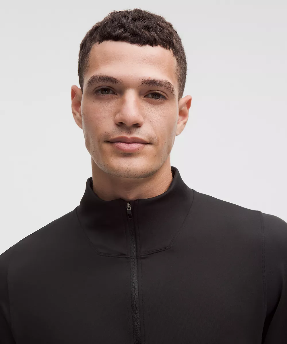 Haut manches longues demi-zip en polaire Rulu — Black, view 4