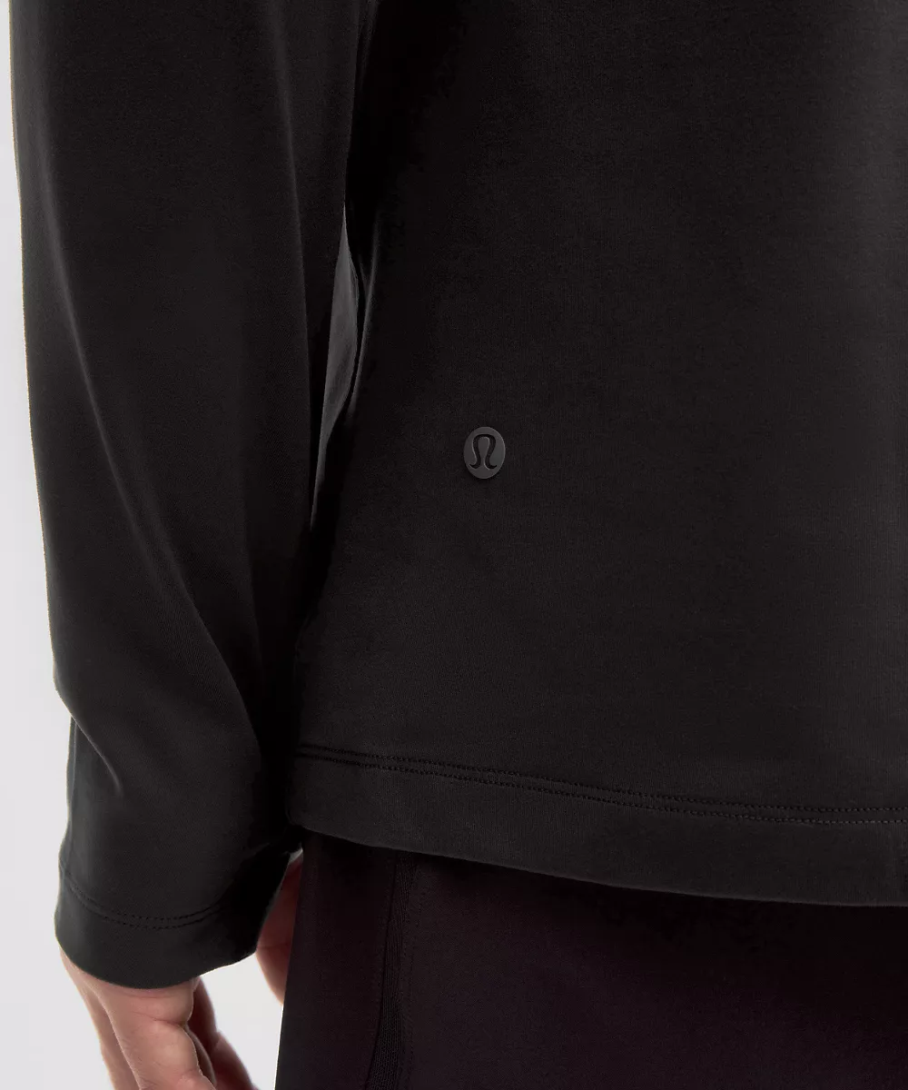 Haut manches longues demi-zip en polaire Rulu — Black, view 5