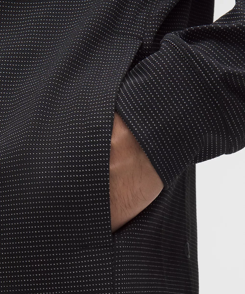 Demi-zip de running en maille réfléchissante — White/Black, view 5