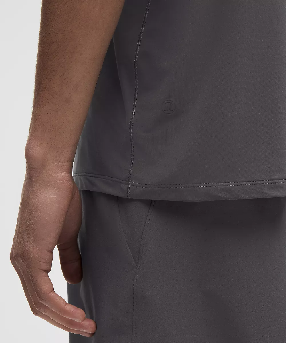 T-shirt de yoga col rond brossé — Onyx Grey, view 5