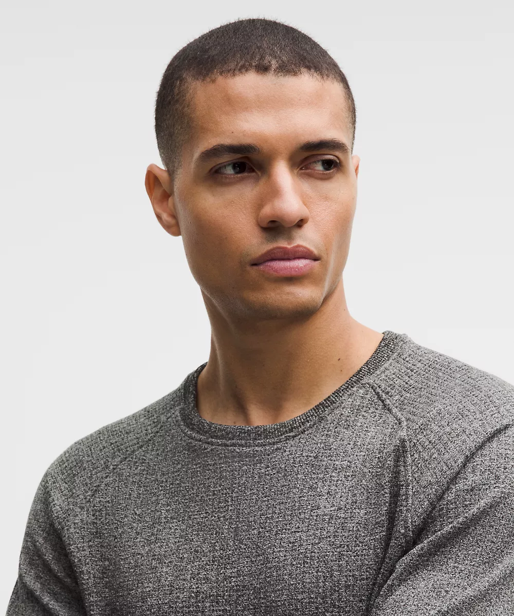 Haut col rond manches longues Engineered Warmth — Feather Grey/Graphite Grey, view 4