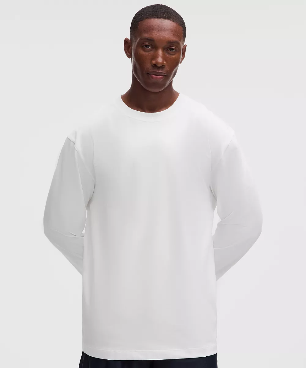 Chemise en jersey de coton épais manches longues — White, view 1
