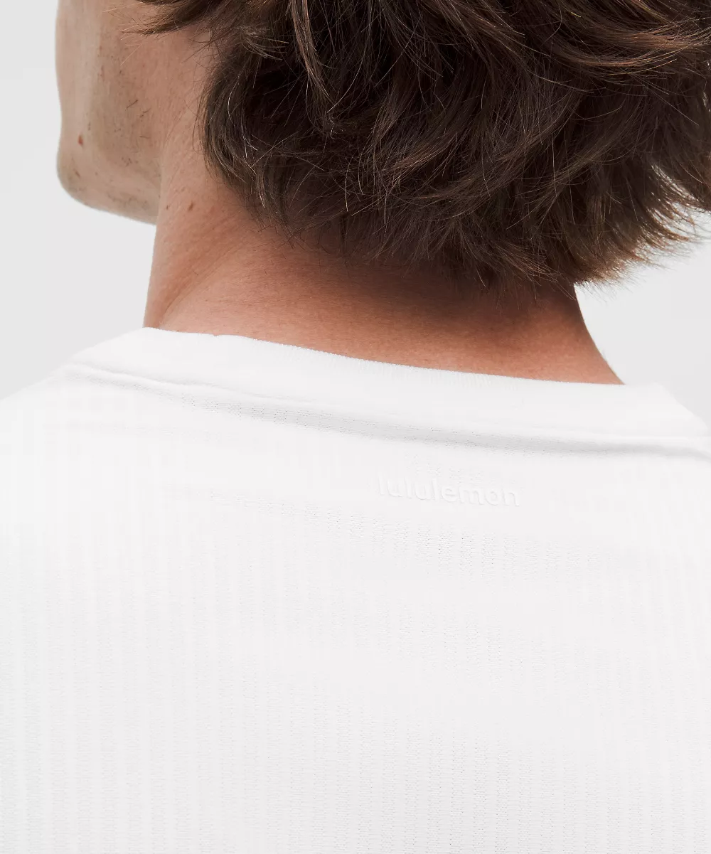T-shirt de tennis anti-UV en mesh rayé — White, view 5