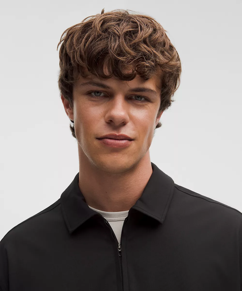 Polo oversize Daydrift à col zippé — Black, view 4