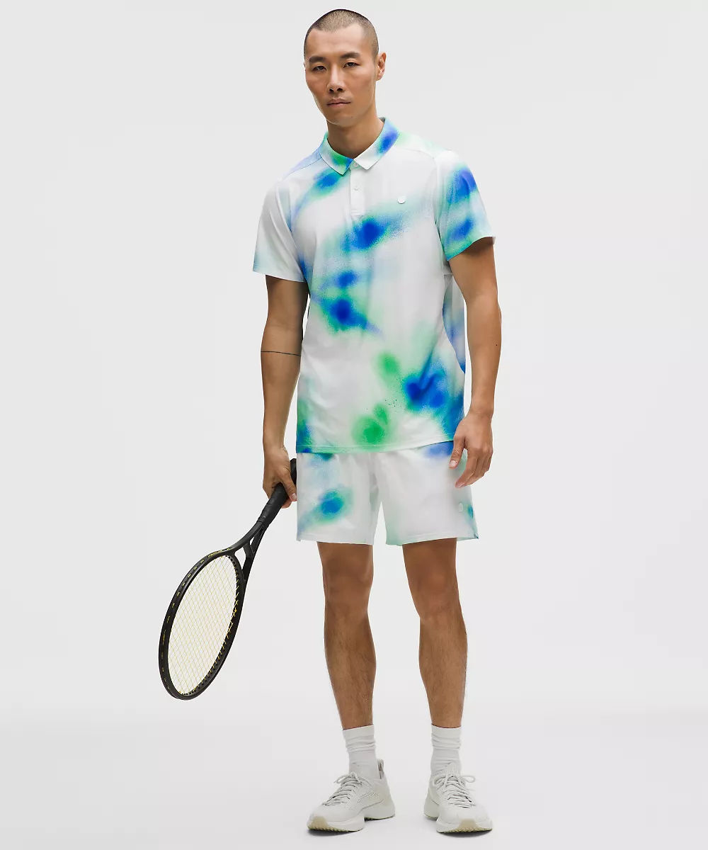 Polo de tennis ventilé *Logo — Spray Slam Blue Green Multi, view 2