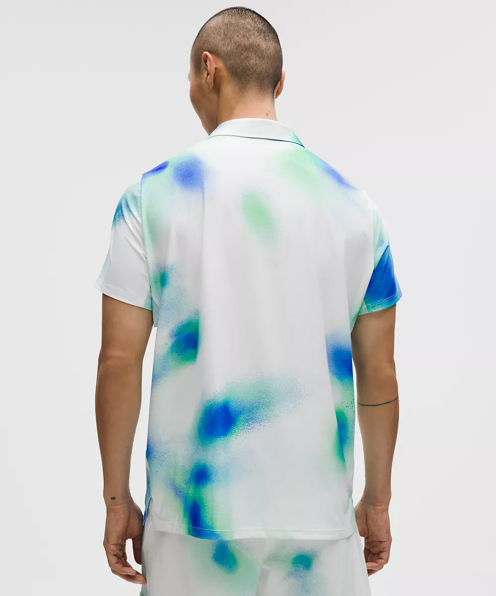 Polo de tennis ventilé *Logo — Spray Slam Blue Green Multi, view 3