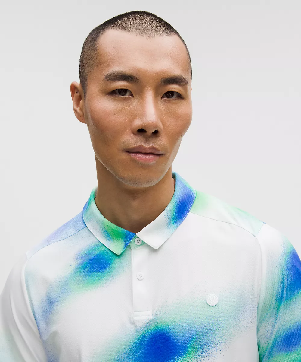 Polo de tennis ventilé *Logo — Spray Slam Blue Green Multi, view 4