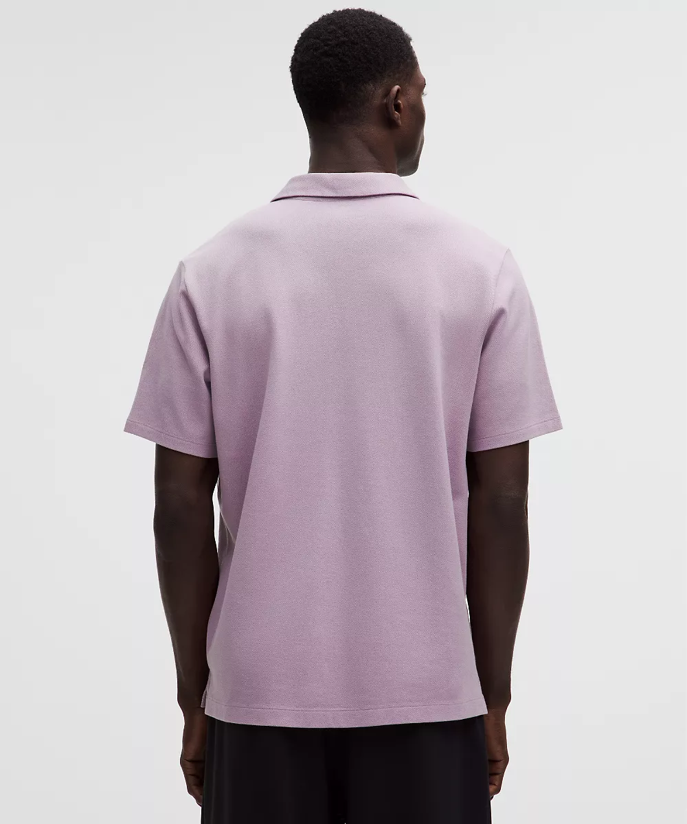 Chemise manches courtes Pique Performer col Johnny — Lotus Lavender, view 3