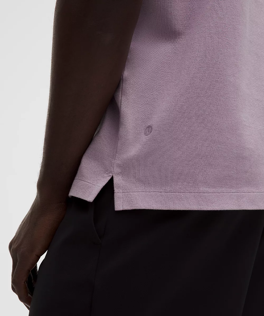 Chemise manches courtes Pique Performer col Johnny — Lotus Lavender, view 5