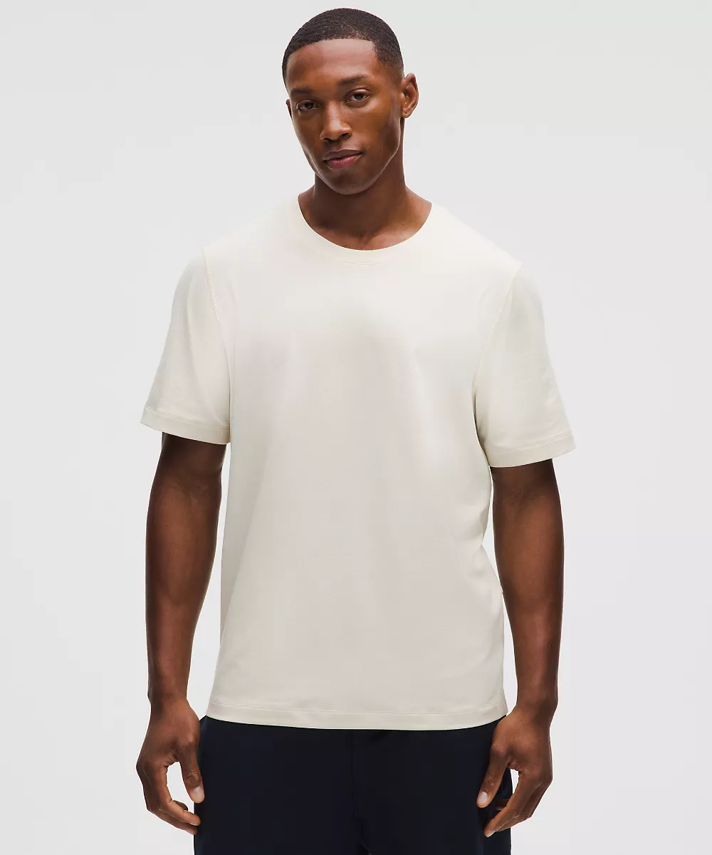 Chemise en jersey doux et mesh manches courtes — Light Ivory, view 1