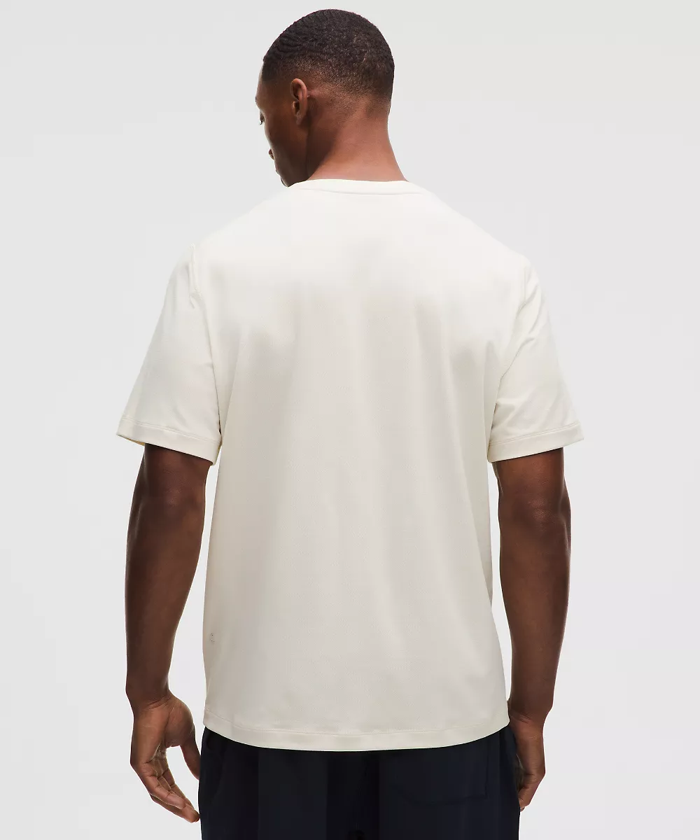 Chemise en jersey doux et mesh manches courtes — Light Ivory, view 3