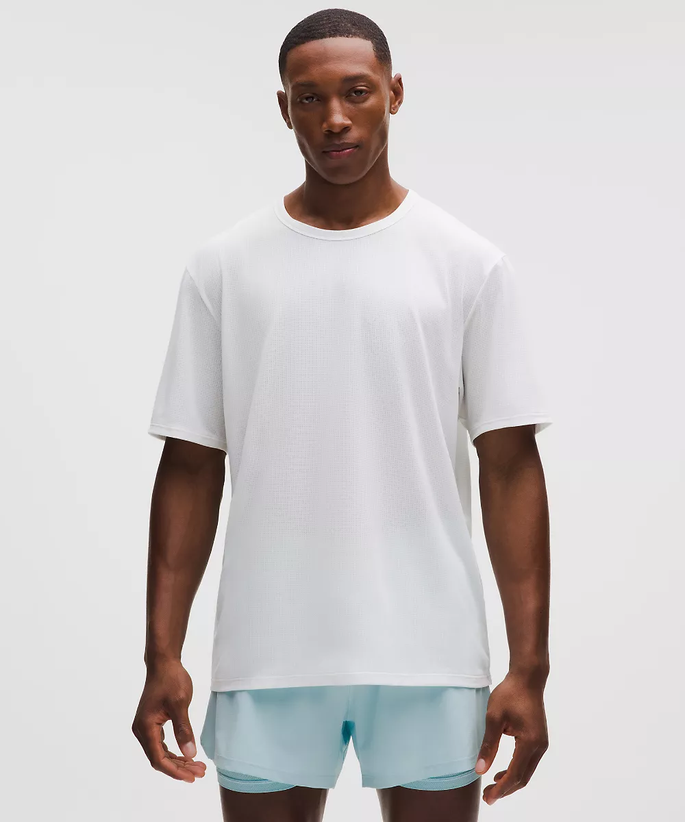 Mile Maker t-shirt en mesh manches courtes — Heathered White, view 2