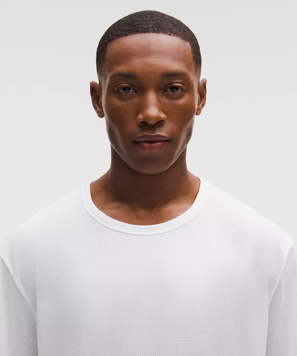 Mile Maker t-shirt en mesh manches courtes — Heathered White, view 4