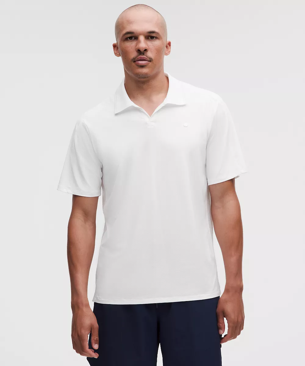 Polo de tennis à panneaux en mesh — White, view 1