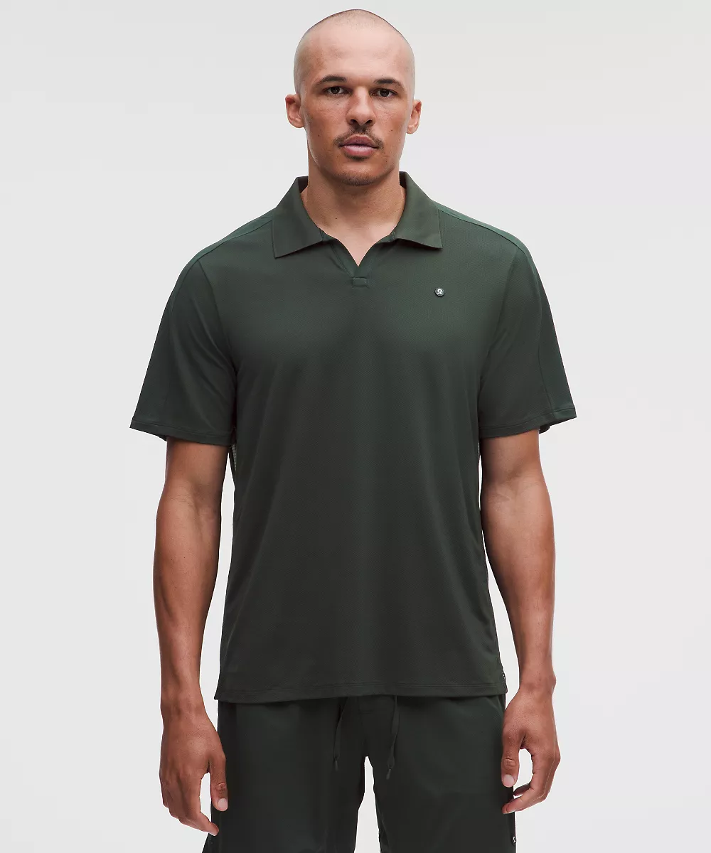 Polo de tennis à panneaux en mesh — Rainforest Green, view 1
