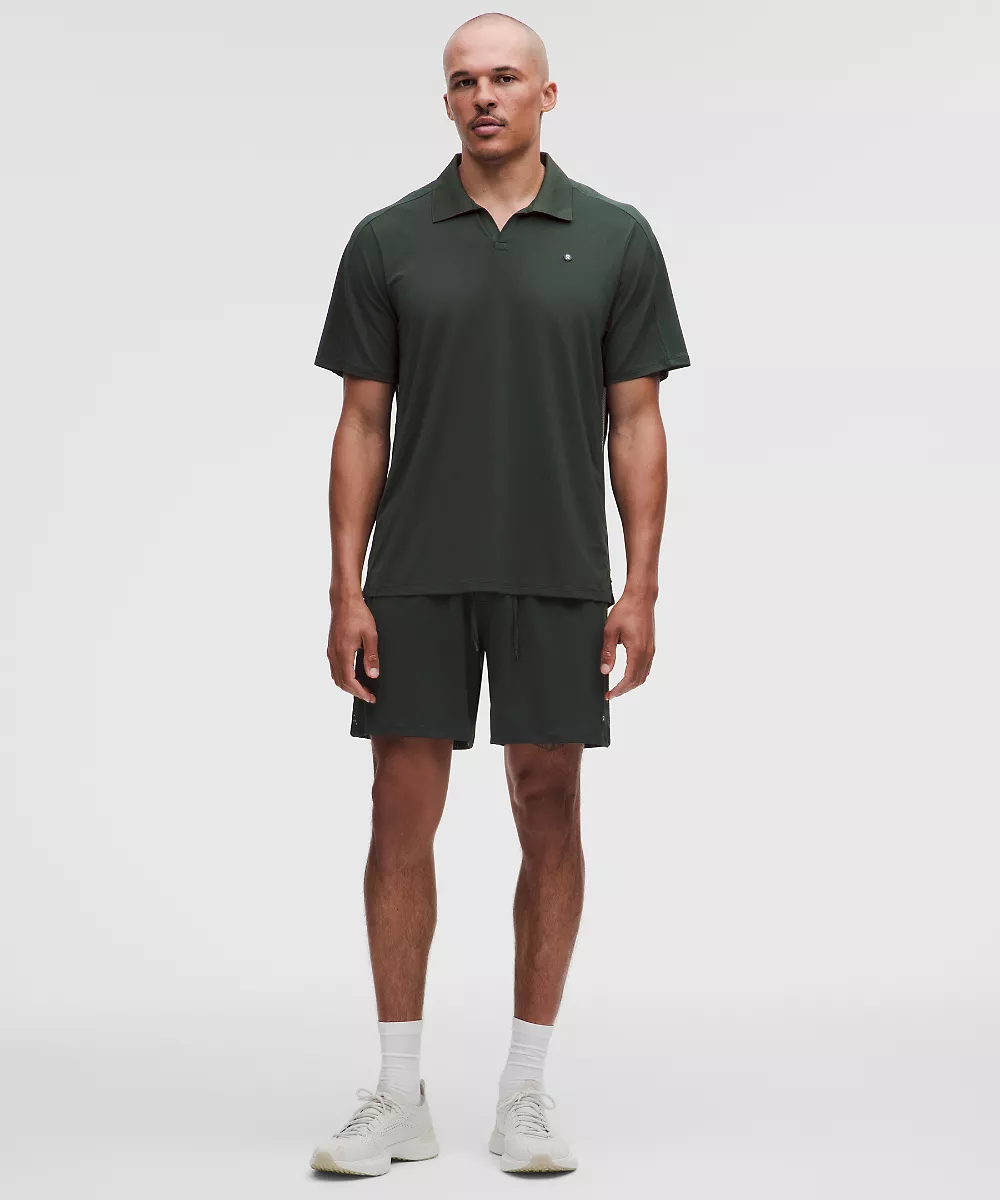 Polo de tennis à panneaux en mesh — Rainforest Green, view 2