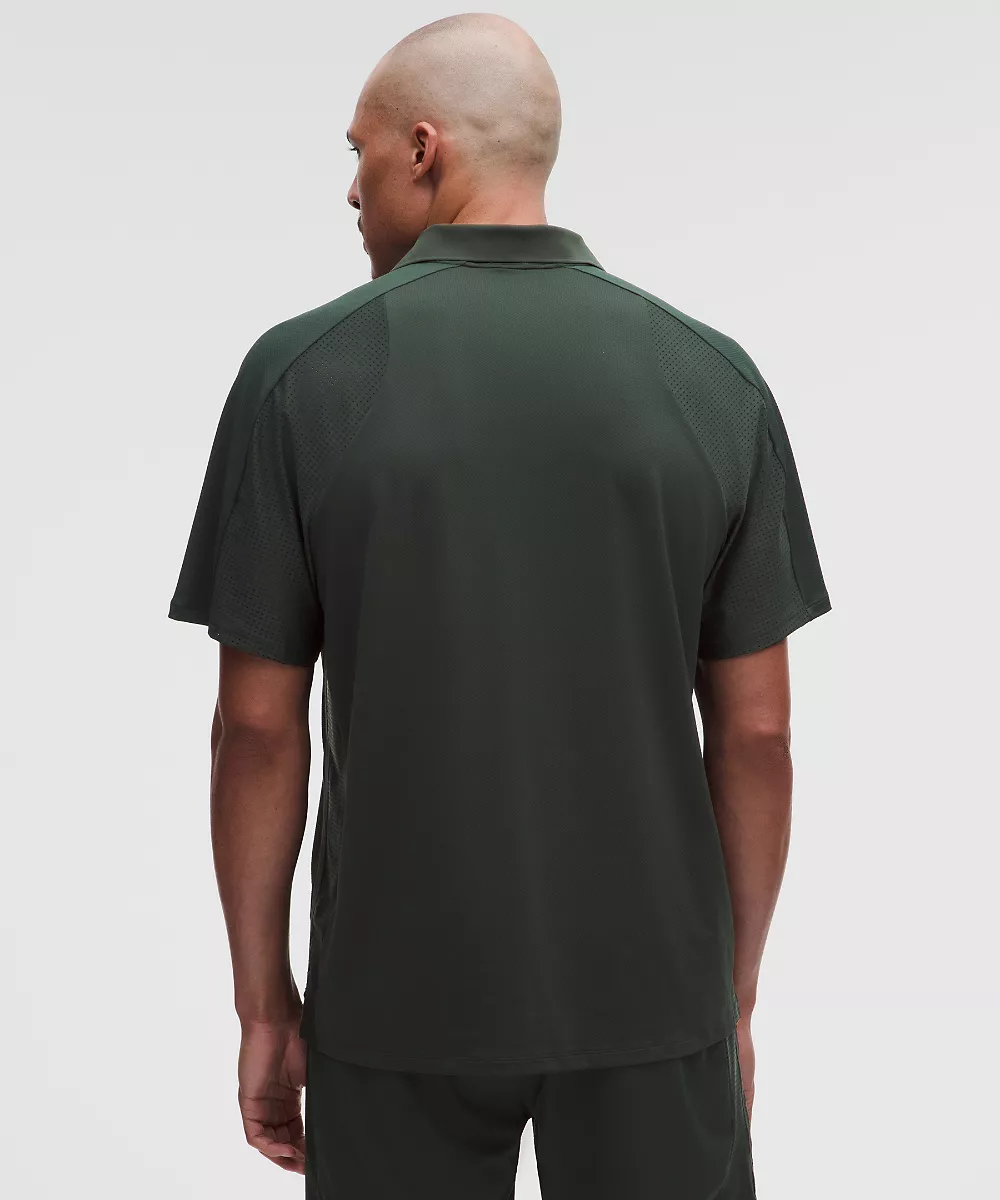Polo de tennis à panneaux en mesh — Rainforest Green, view 3