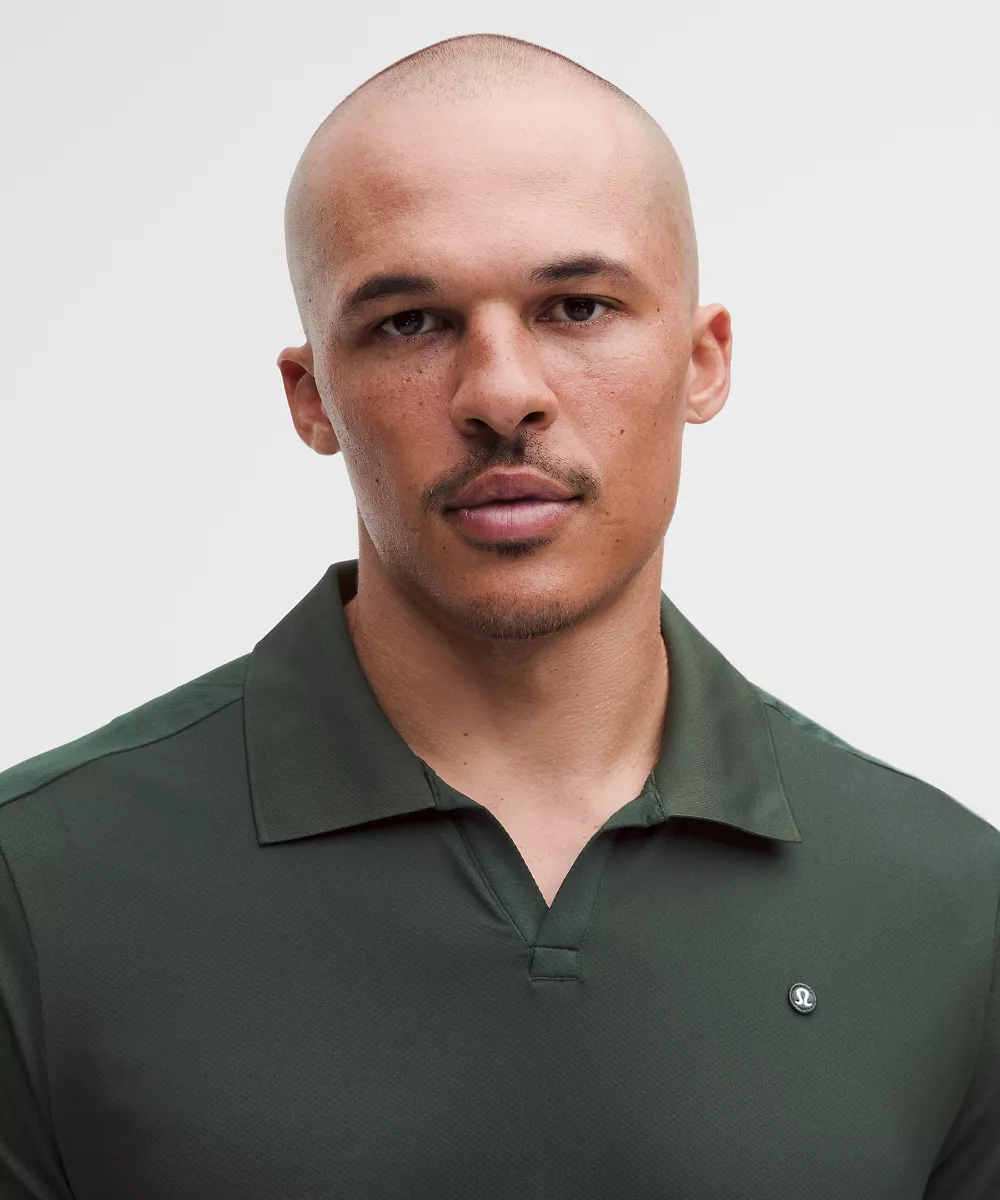 Polo de tennis à panneaux en mesh — Rainforest Green, view 4