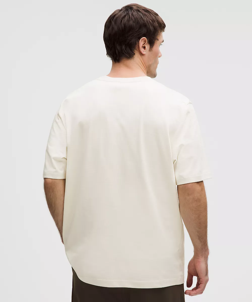 T-shirt en jersey de coton épais *Wordmark — Light Ivory, view 3