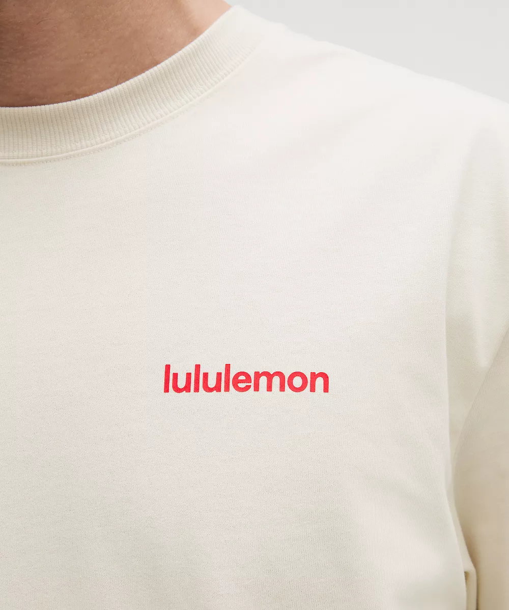 T-shirt en jersey de coton épais *Wordmark — Light Ivory, view 5